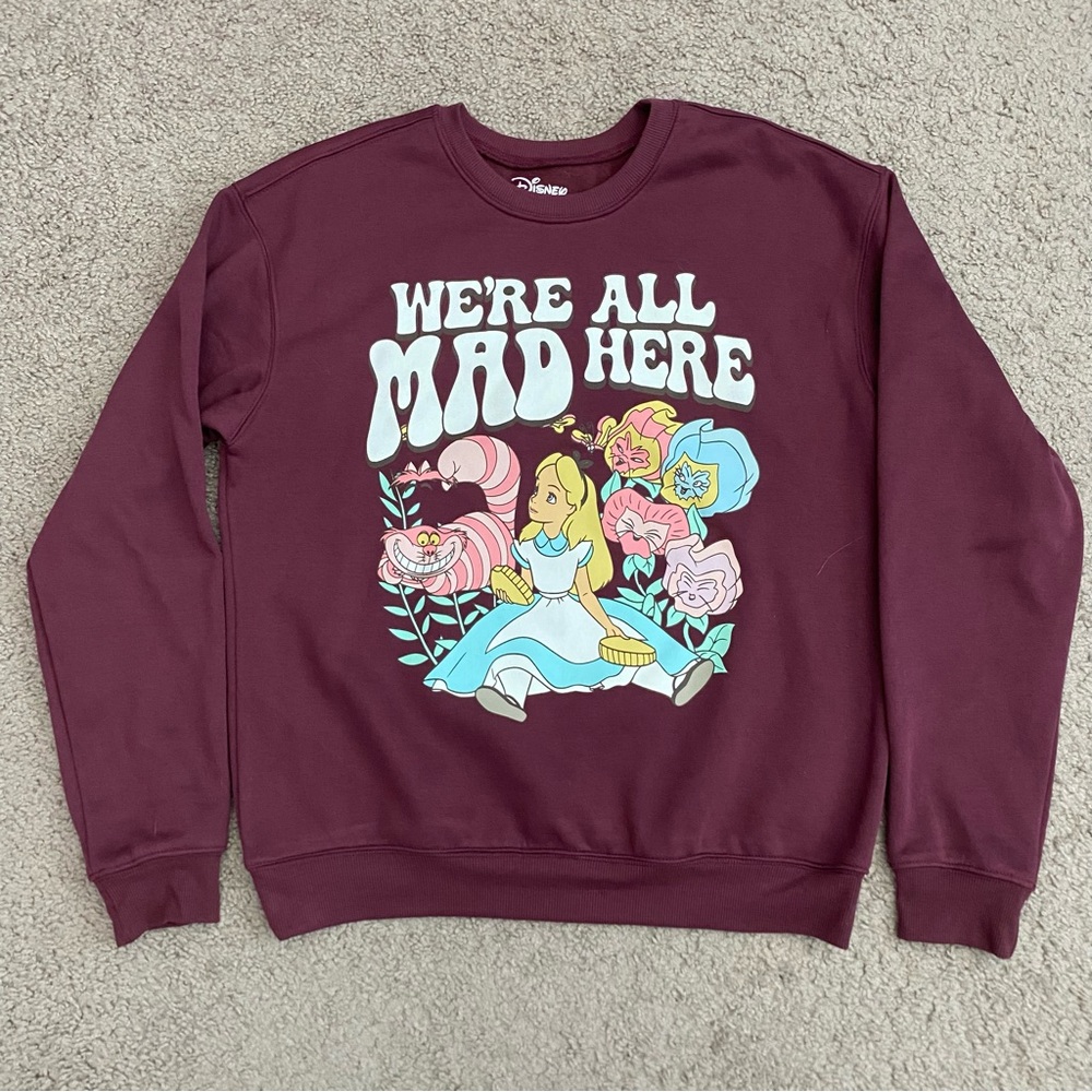 Disney Alice in Wonderland Maroon Sweatshirt